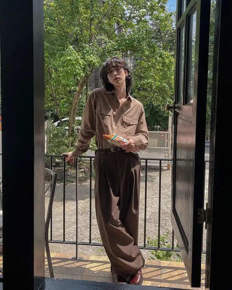 OH Fold Pleats Straight Leg Trousers-korean-fashion-Trousers-OH Atelier-OH Garments