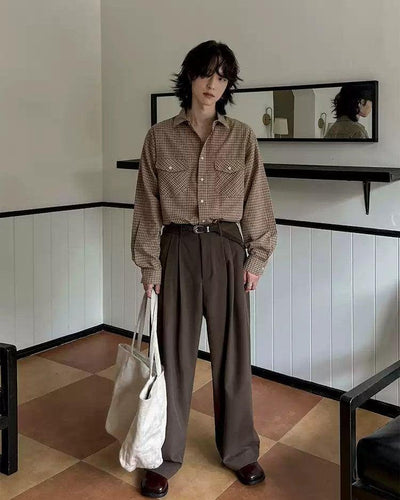 OH Fold Pleats Straight Leg Trousers-korean-fashion-Trousers-OH Atelier-OH Garments