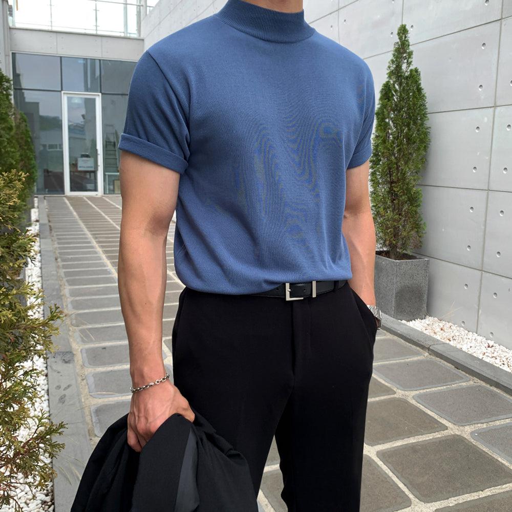 OH Folded Sleeves Knit T-Shirt-korean-fashion-T-Shirt-OH Atelier-OH Garments