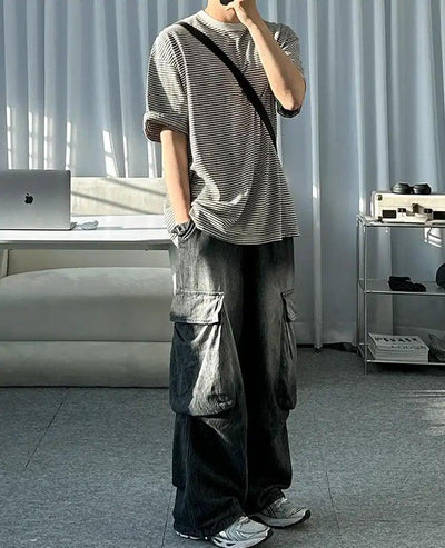 OH Gradient Faded Cargo Jeans-korean-fashion-Jeans-OH Atelier-OH Garments