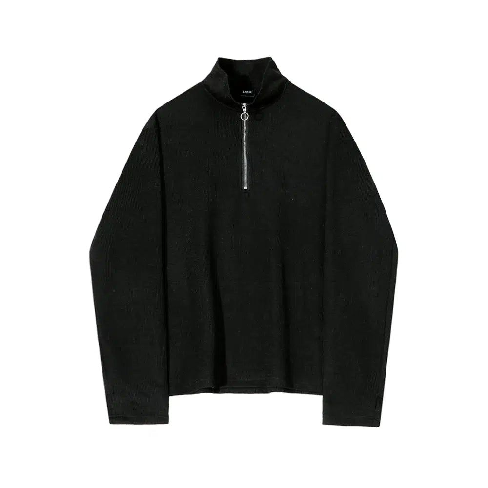 OH Half-Zipped Relaxed Fit Turtleneck-korean-fashion-Turtleneck-OH Atelier-OH Garments