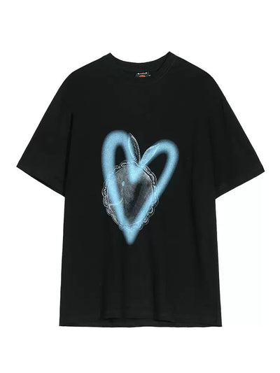 OH Heart Rabbit Graphic T-Shirt-korean-fashion-T-Shirt-OH Atelier-OH Garments