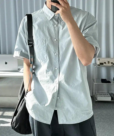 OH Henley Collar Knit T-Shirt-korean-fashion-T-Shirt-OH Atelier-OH Garments
