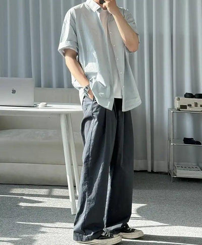 OH Henley Collar Knit T-Shirt-korean-fashion-T-Shirt-OH Atelier-OH Garments