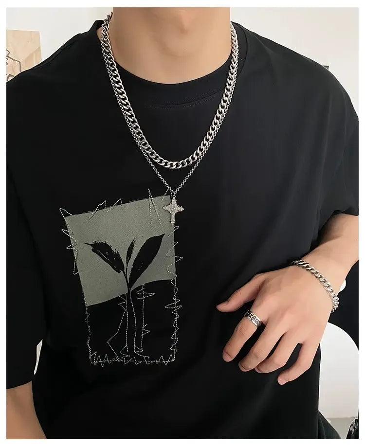 OH Layered Cross Pendant Necklace-korean-fashion-Necklace-OH Atelier-OH Garments
