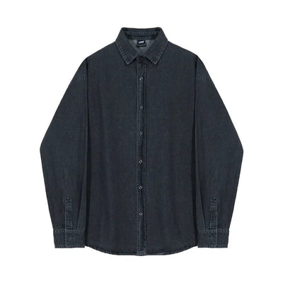 OH Loose Buttoned Denim T-Shirt-korean-fashion-T-Shirt-OH Atelier-OH Garments