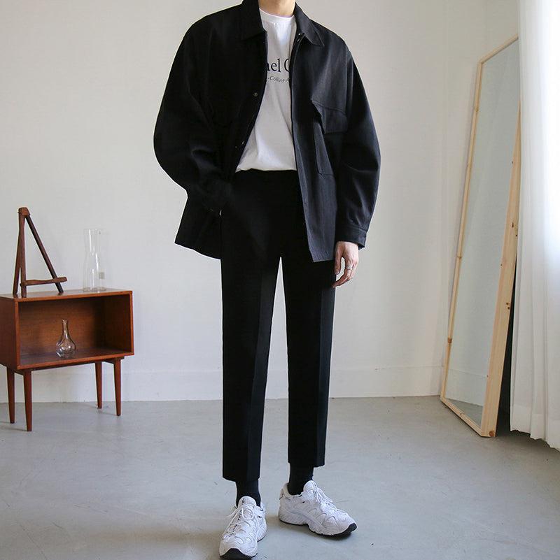 OH Minimal Chore Flap Pocket Jacket-korean-fashion-Jacket-OH Atelier-OH Garments