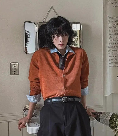 OH Minimal Knit Cardigan-korean-fashion-Cardigan-OH Atelier-OH Garments