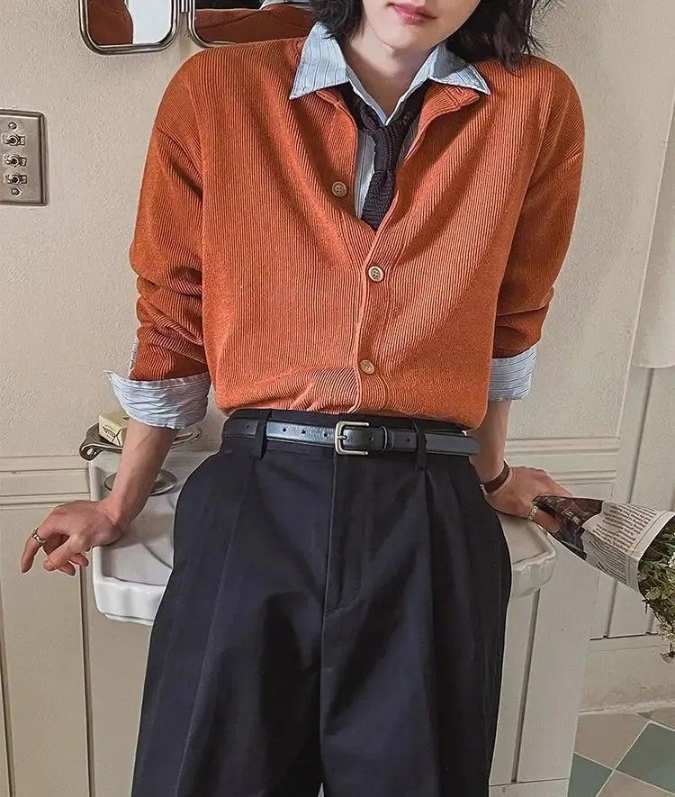 OH Minimal Knit Cardigan-korean-fashion-Cardigan-OH Atelier-OH Garments
