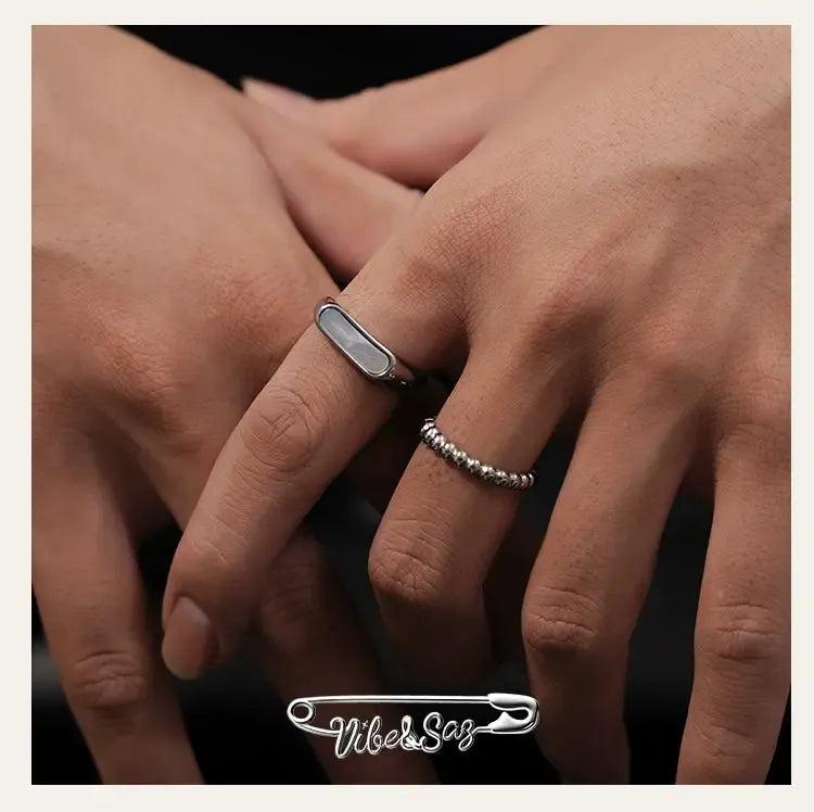 OH Mother of Pearl & Beaded Ring Set-korean-fashion-Ring-OH Atelier-OH Garments