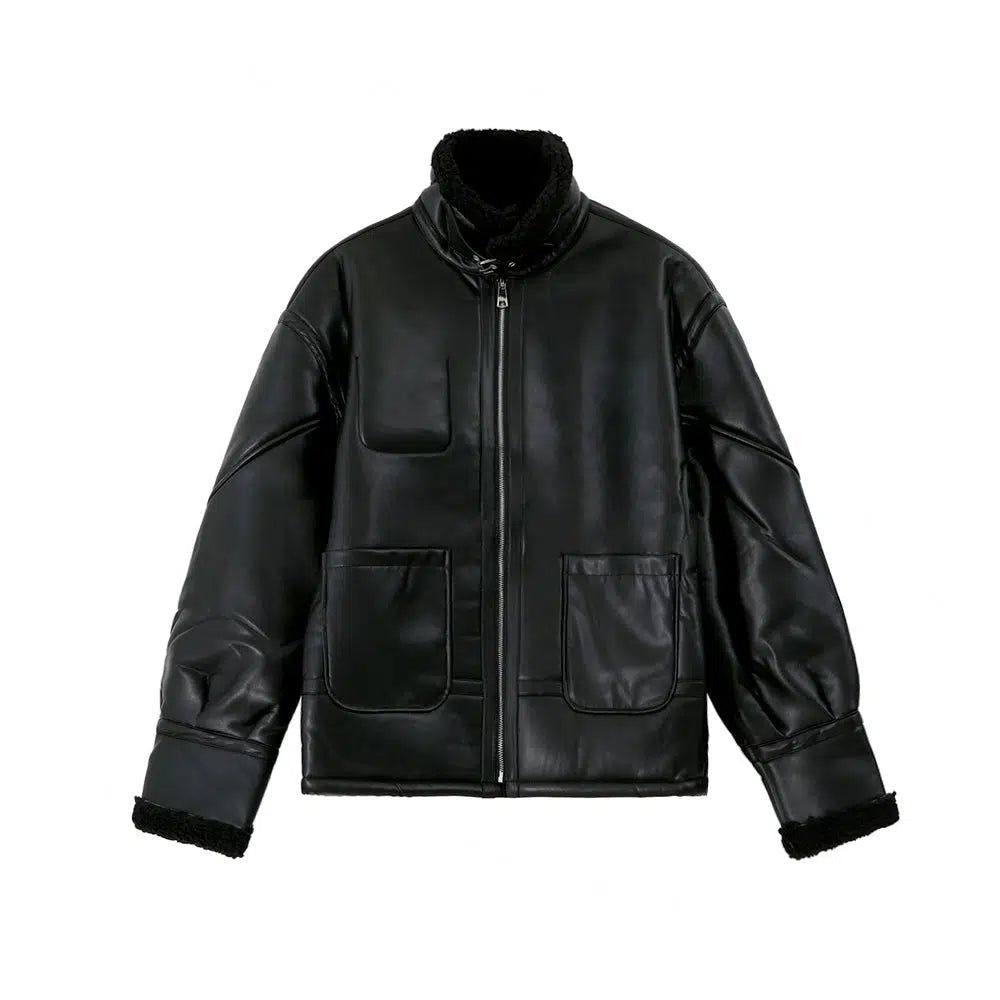 OH Motorcycle PU Leather Jacket-korean-fashion-Jacket-OH Atelier-OH Garments