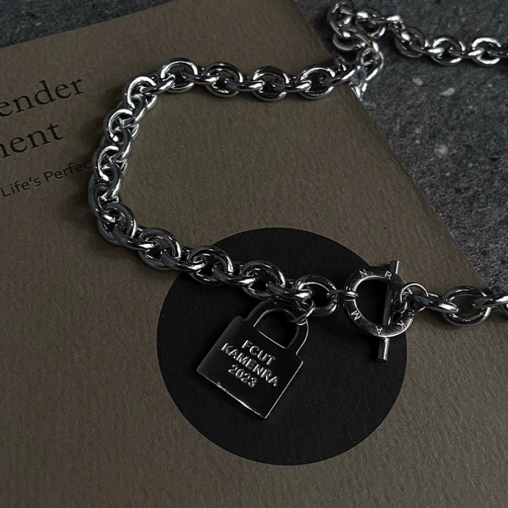 OH Padlock Chain Necklace-korean-fashion-Necklace-OH Atelier-OH Garments