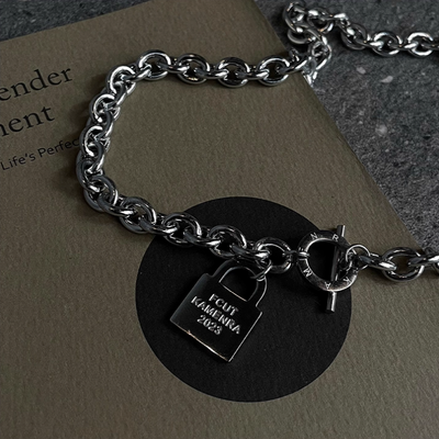 OH Padlock Chain Necklace-korean-fashion-Necklace-OH Atelier-OH Garments