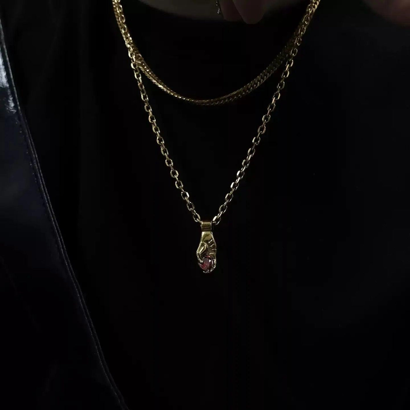 OH Palm Gem Pendant Necklace-korean-fashion-Necklace-OH Atelier-OH Garments