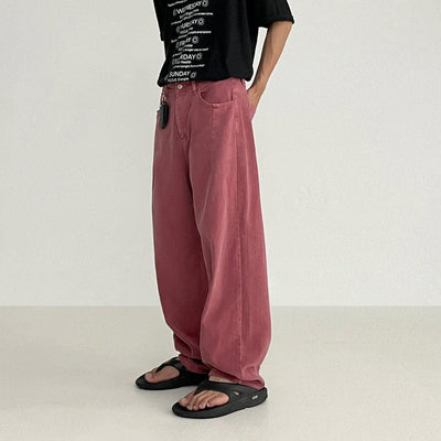 OH Plain Color Wide Leg Washed Jeans-korean-fashion-Jeans-OH Atelier-OH Garments