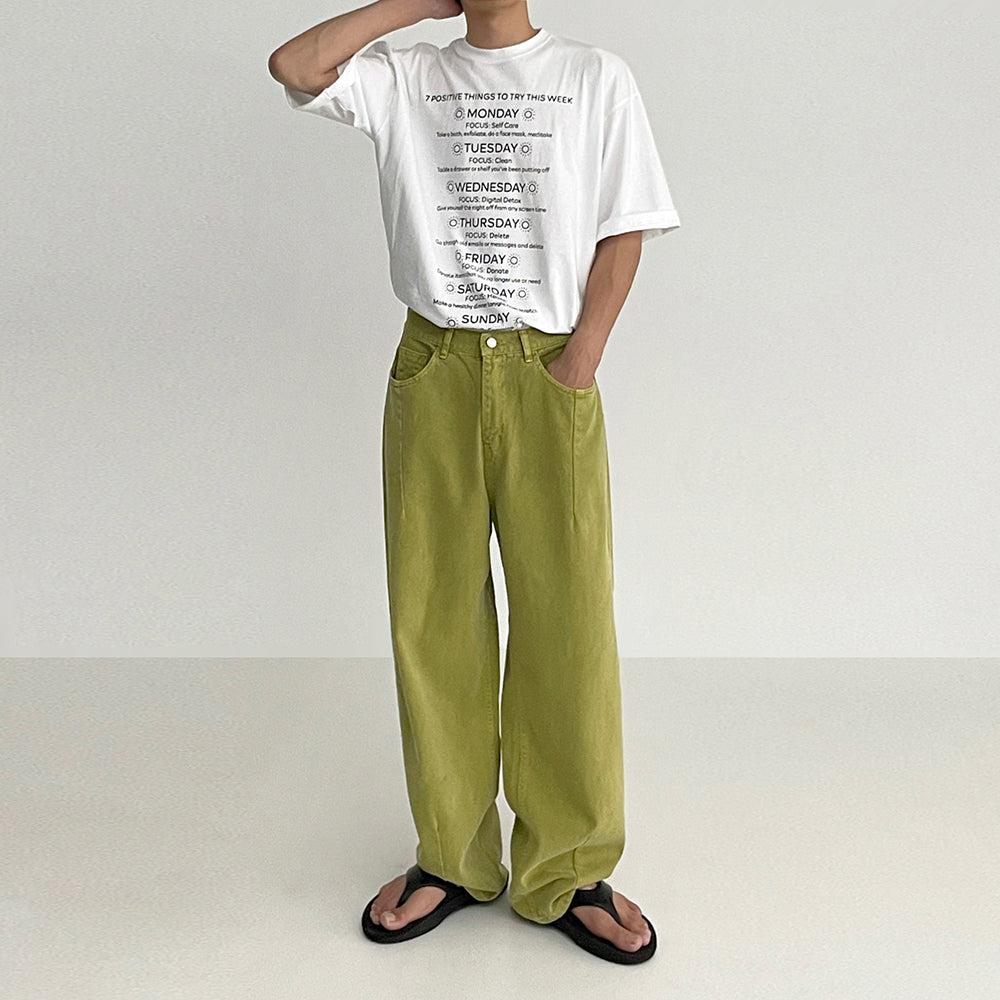 OH Plain Color Wide Leg Washed Jeans-korean-fashion-Jeans-OH Atelier-OH Garments