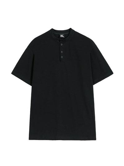 OH Plain Henry Collar T-Shirt-korean-fashion-T-Shirt-OH Atelier-OH Garments