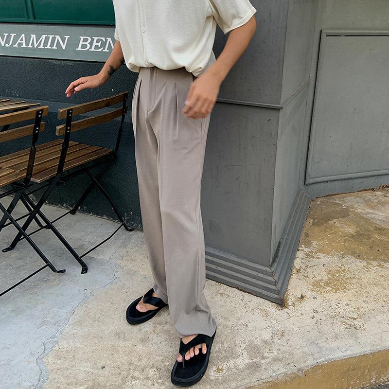 OH Plain Minimal Folds Bootcut Pants-korean-fashion-Pants-OH Atelier-OH Garments