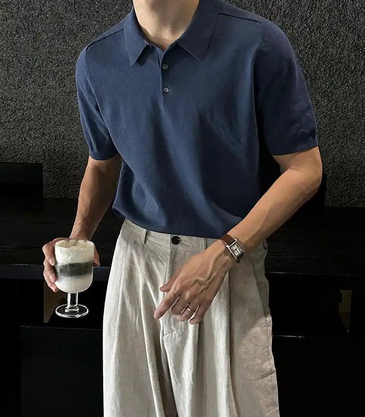 OH Plain Ribbed Hem Knit T-Shirt-korean-fashion-T-Shirt-OH Atelier-OH Garments