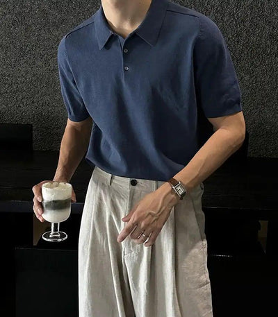 OH Plain Ribbed Hem Knit T-Shirt-korean-fashion-T-Shirt-OH Atelier-OH Garments