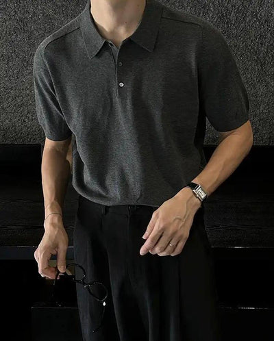 OH Plain Ribbed Hem Knit T-Shirt-korean-fashion-T-Shirt-OH Atelier-OH Garments