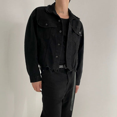 OH Raw Edges Denim Jacket-korean-fashion-Jacket-OH Atelier-OH Garments
