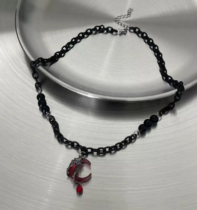 OH Red Moon Pendant Necklace-korean-fashion-Necklace-OH Atelier-OH Garments