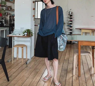 OH Relaxed Fit Suit Shorts-korean-fashion-Shorts-OH Atelier-OH Garments