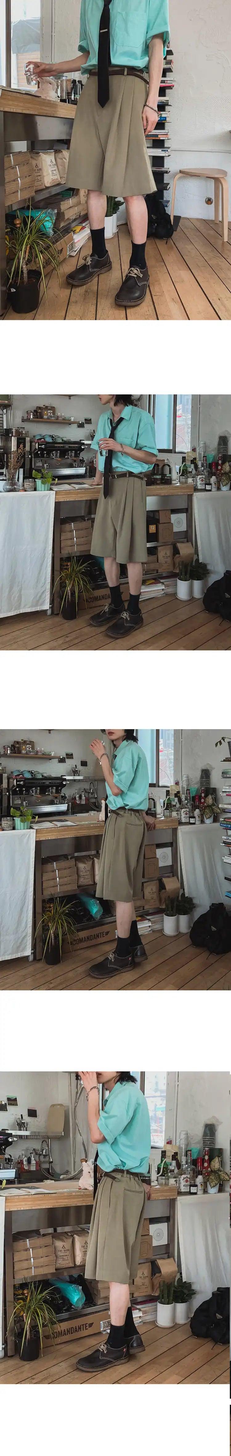 OH Relaxed Fit Suit Shorts-korean-fashion-Shorts-OH Atelier-OH Garments