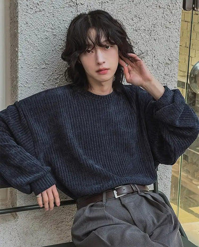 OH Ribbed Relaxed Fit Sweater-korean-fashion-Sweater-OH Atelier-OH Garments