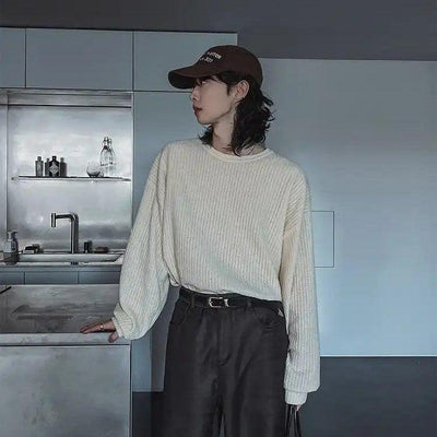 OH Ribbed Relaxed Fit Sweater-korean-fashion-Sweater-OH Atelier-OH Garments