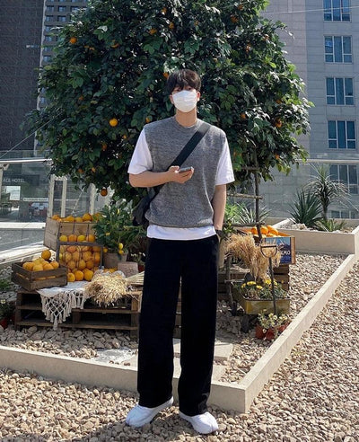 OH Ribbed Texture Knit Vest-korean-fashion-Vest-OH Atelier-OH Garments