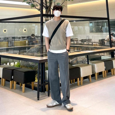 OH Ribbed Texture Knit Vest-korean-fashion-Vest-OH Atelier-OH Garments