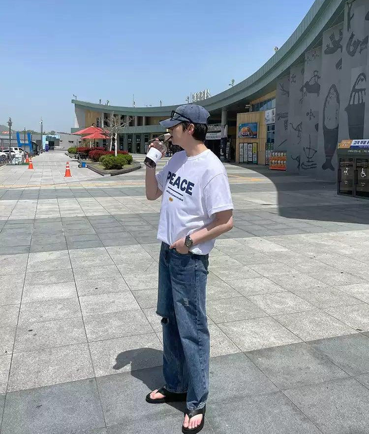 OH Rip Line Knee Straight Jeans-korean-fashion-Jeans-OH Atelier-OH Garments