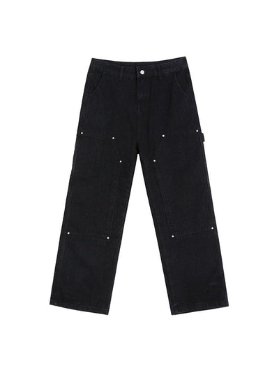OH Rivet Buttons Straight Jeans-korean-fashion-Jeans-OH Atelier-OH Garments
