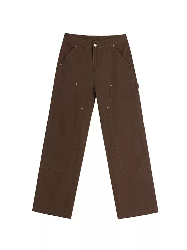 OH Rivet Patched Straight Pants-korean-fashion-Pants-OH Atelier-OH Garments