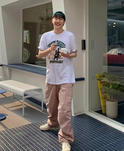 OH Ruched Hem Cargo Pants-korean-fashion-Pants-OH Atelier-OH Garments