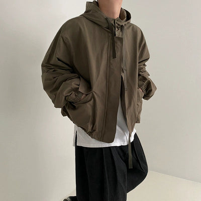 OH Ruched Hem Hooded Jacket-korean-fashion-Jacket-OH Atelier-OH Garments