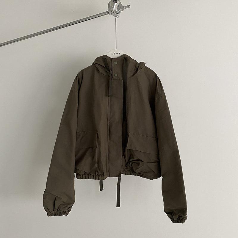 OH Ruched Hem Hooded Jacket-korean-fashion-Jacket-OH Atelier-OH Garments