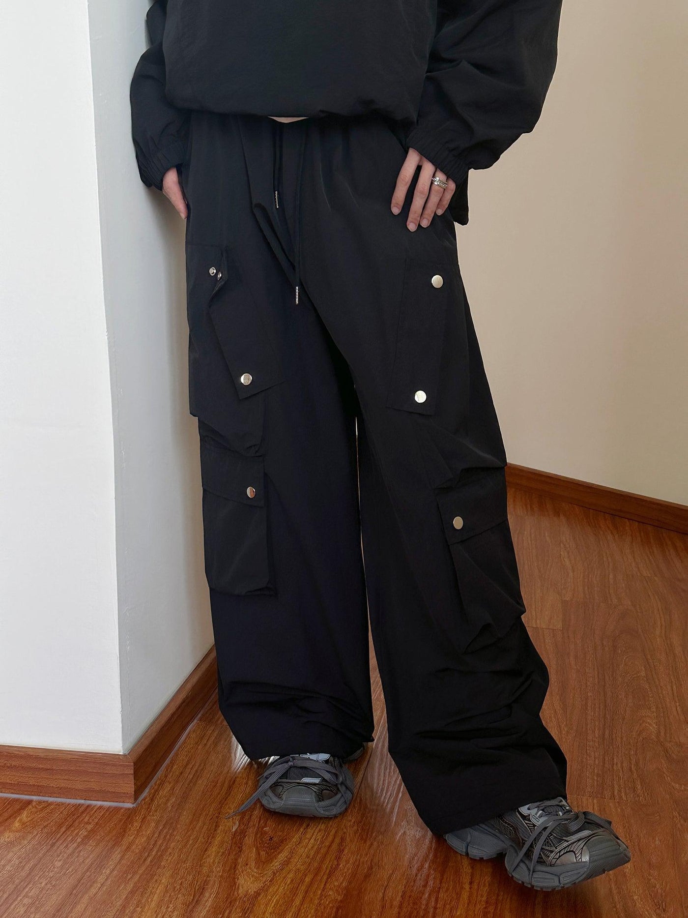 OH Scattered Buttons Cargo Pants-korean-fashion-Pants-OH Atelier-OH Garments
