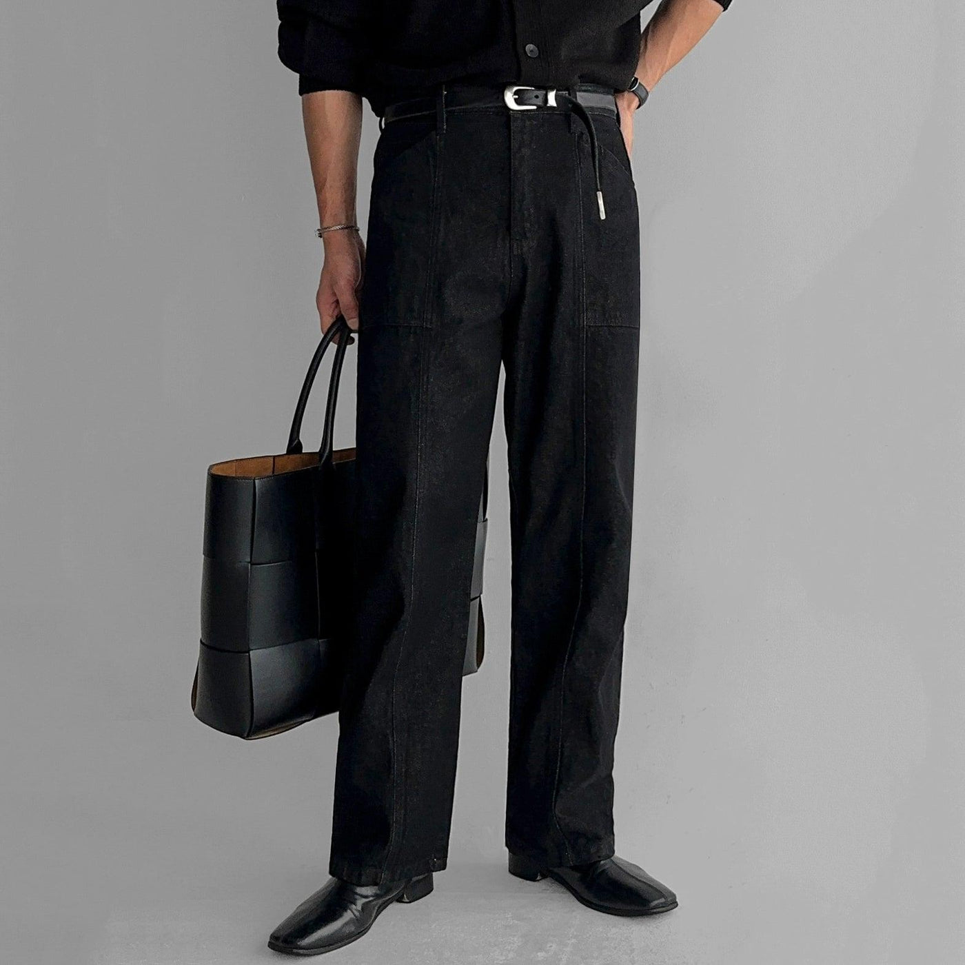 OH Seam Detail Straight Cut Jeans-korean-fashion-Jeans-OH Atelier-OH Garments