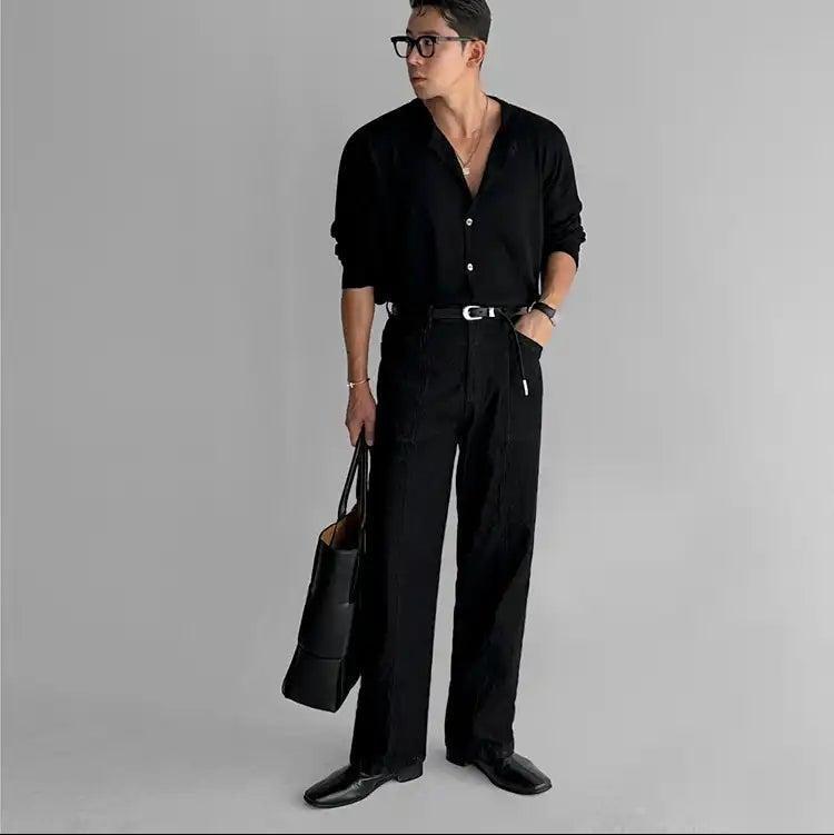 OH Seam Detail Straight Cut Jeans-korean-fashion-Jeans-OH Atelier-OH Garments