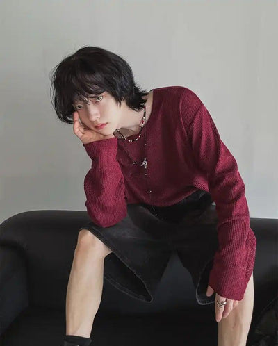 OH Sheer Textured Long Sleeve T-Shirt-korean-fashion-T-Shirt-OH Atelier-OH Garments