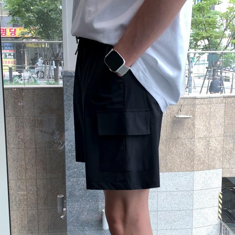 OH Side Flap Pocket Drawstring Shorts-korean-fashion-Shorts-OH Atelier-OH Garments