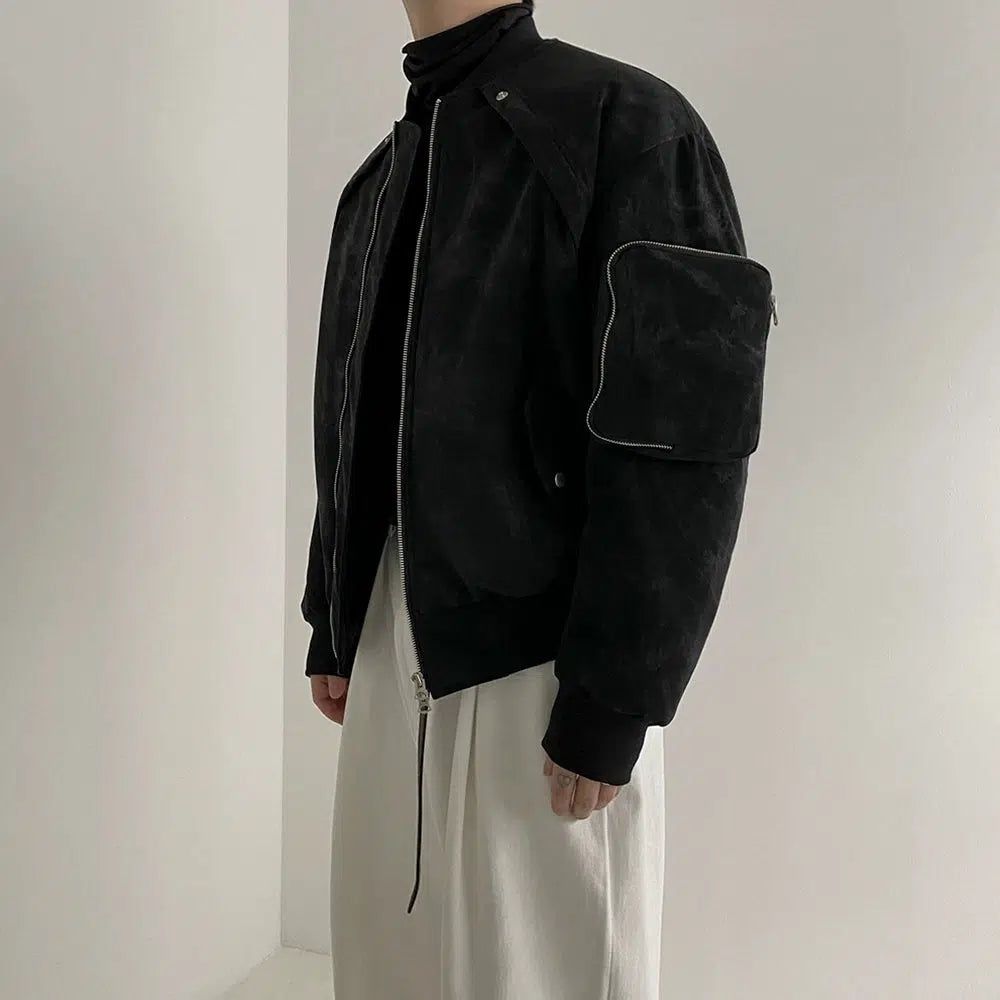 OH Side Pocket Bomber Jacket-korean-fashion-Jacket-OH Atelier-OH Garments