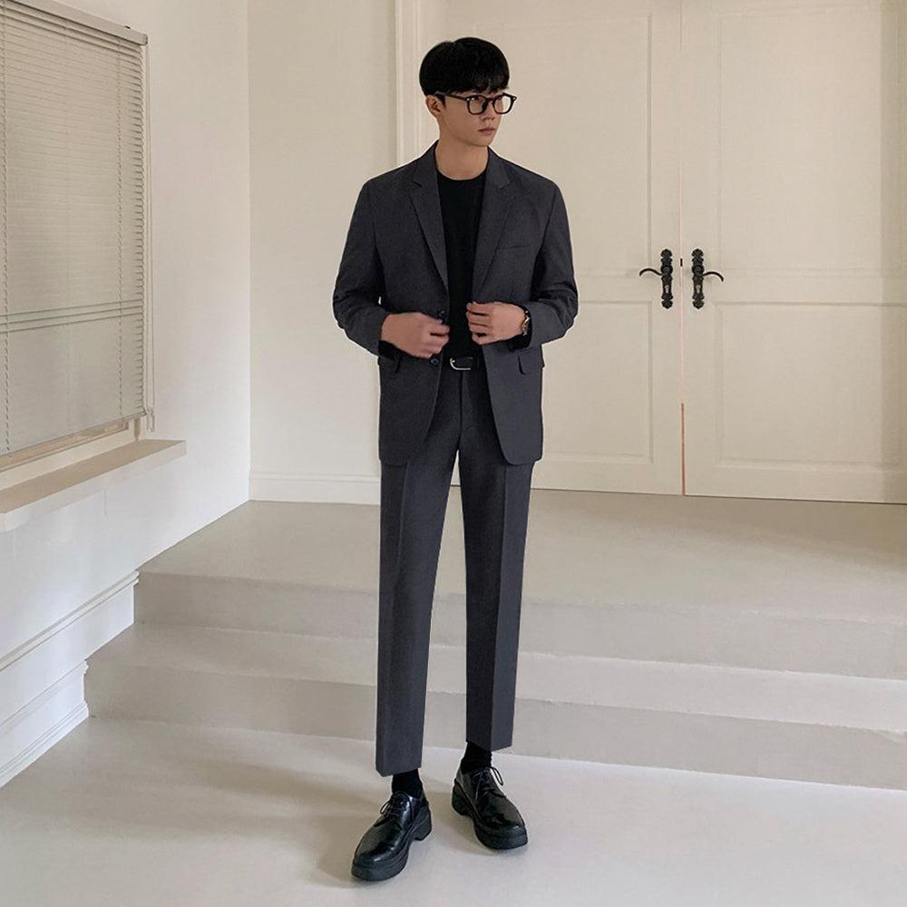 OH Slim Fit Classic Blazer & Cropped Pants Set-korean-fashion-Clothing Set-OH Atelier-OH Garments