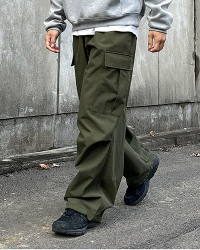 OH Solid Color Wide Cargo Pants-korean-fashion-Pants-OH Atelier-OH Garments