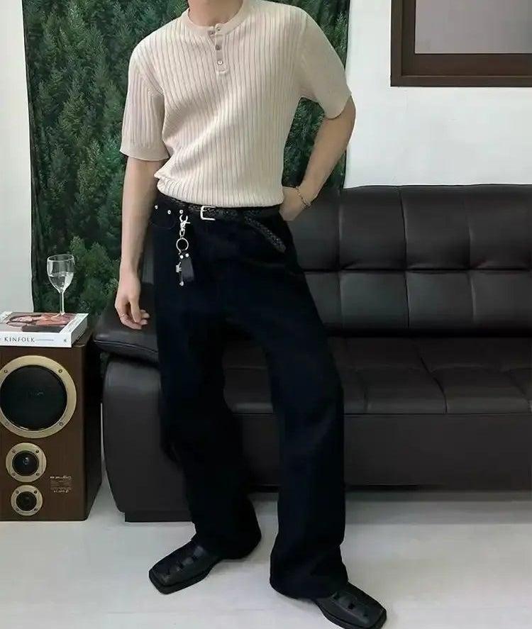 OH Solid Straight Jeans-korean-fashion-Jeans-OH Atelier-OH Garments