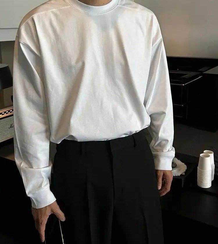 OH Solid Structured L/S T-Shirt-korean-fashion-T-Shirt-OH Atelier-OH Garments
