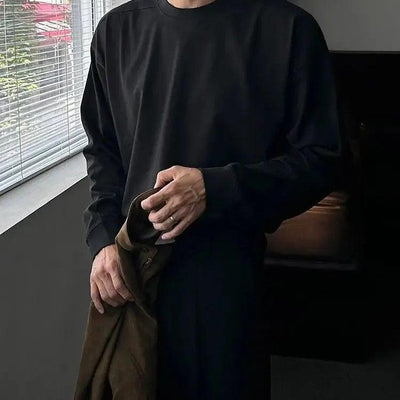 OH Solid Structured L/S T-Shirt-korean-fashion-T-Shirt-OH Atelier-OH Garments